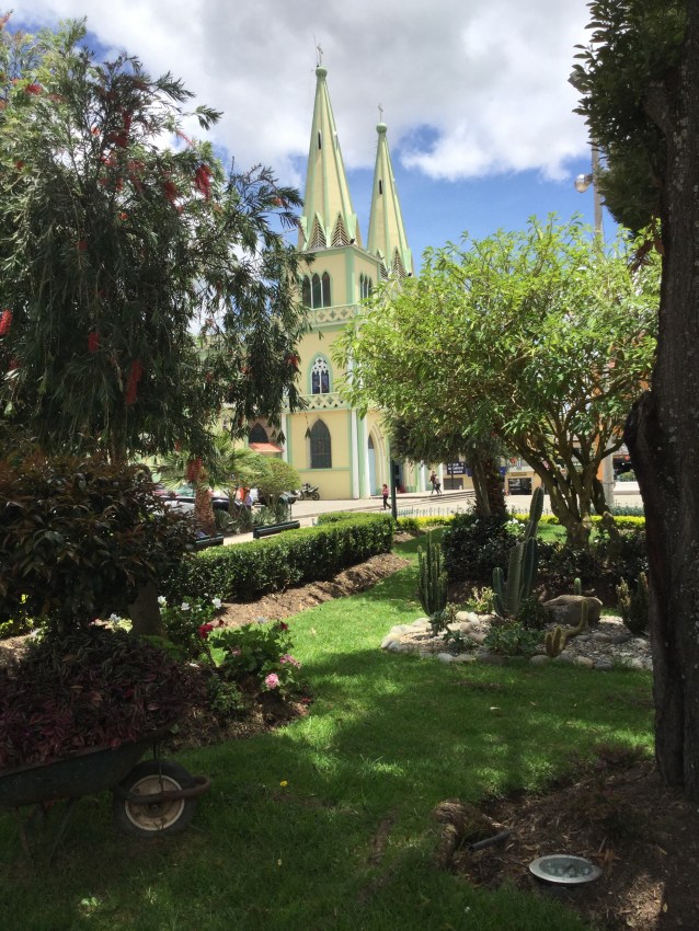 Church and park in the square